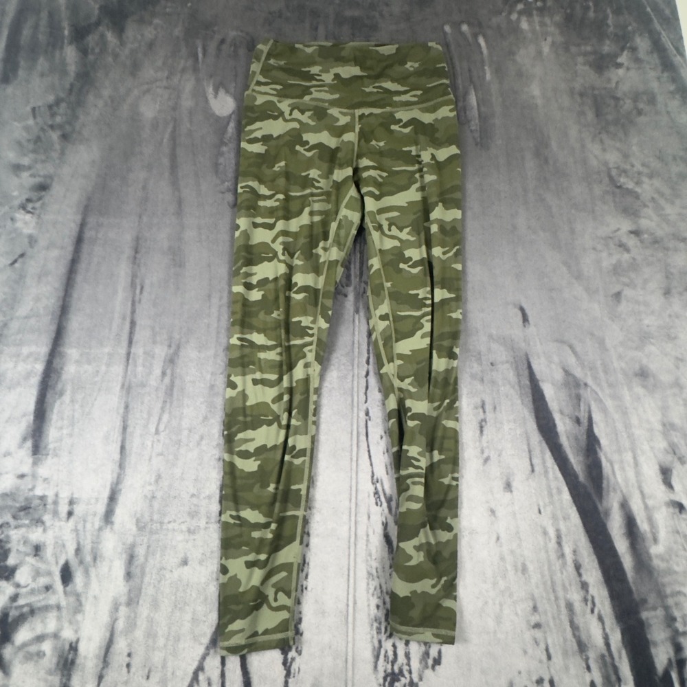 Old Navy Active Leggings Womens Small Green Camo High Waisted Athletic Pants
